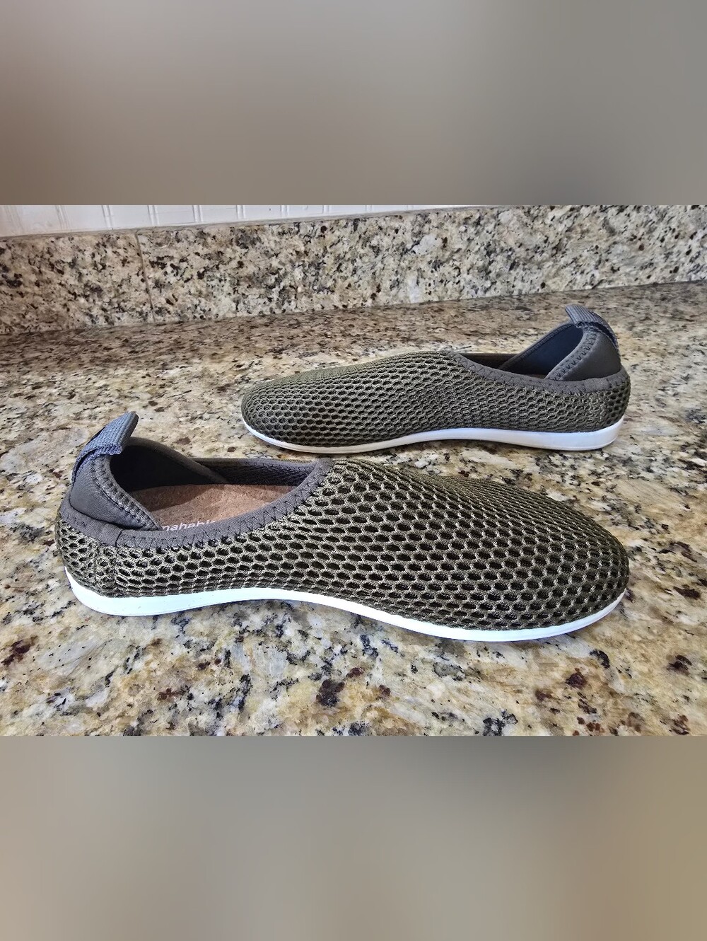 Mahabis Mesh Solar Slippers Slip On Flats Khaki Green Womens 7.5 Water - Picture 2 of 7